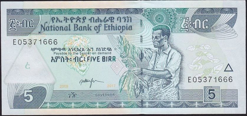 Etiyopya 5 Bırr 2017 Çilaltı Çil Pick 47h ( 666 )