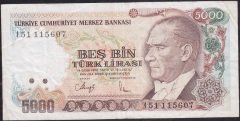 7.Emisyon 4.Tertip 5000 Lira I51 115607 Çok Temiz