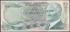 6.EMİSYON 2.TERTİP 10 LİRA G89 024287 ÇÇT + eski kağıt para fiyatları