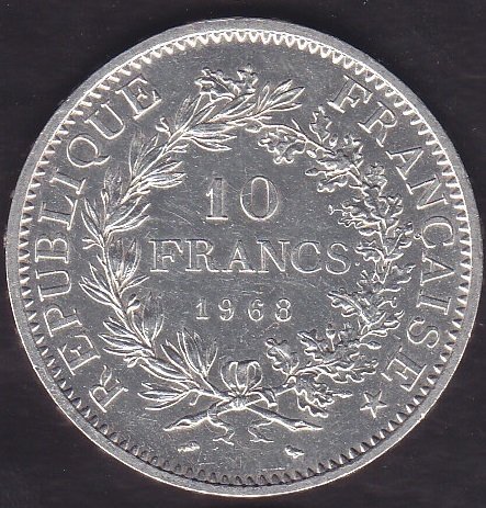 Fransa 10 Frank 1968 Gümüş ( 25 Gram )