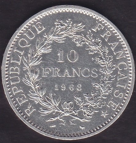 Fransa 10 Frank 1968 Gümüş ( 25 Gram )