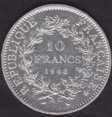 Fransa 10 Frank 1968 Gümüş ( 25 Gram )