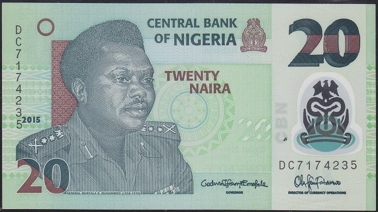 NİJERYA 20 NAİRA 2015 ÇÇT - ÇİLALTI POLYMER eski para mezat