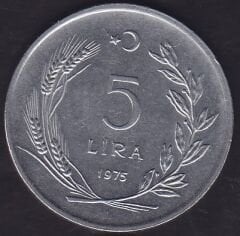 1975 Yılı 5 Lira