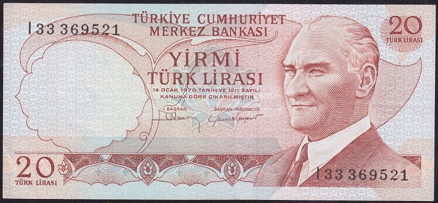6.Emisyon 4.Tertip 20 Lira I33 369521 Ççt Çilaltı