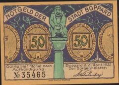 Almanya 50 Pfennig Notgeld 1921 Çil