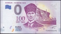 SAMSUN 19 MAYIS 100.YIL 0 EURO 2019 ÇİL ÖZEL FÖYÜNDE