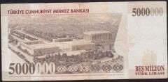 7.Emisyon 5 000 000 Lira E37 917537 Çok Temiz