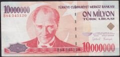 7.Emisyon 10 000 000 Lira B84 545120 Çok Temiz