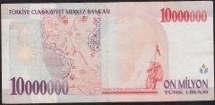 7.Emisyon 10 000 000 Lira B84 545120 Çok Temiz