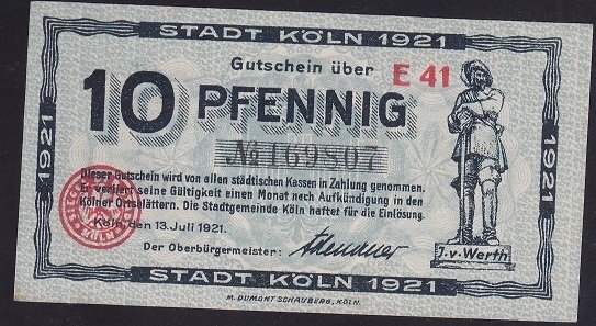 ALMANYA 10 PFENNİNG NOTGELD 1921 ÇİL