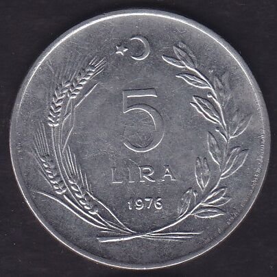 1976 Yılı 5 Lira