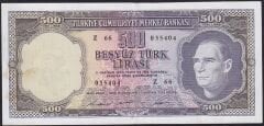 5.Emisyon 4.Tertip 500 Lira Z66 035404 Çok Temiz+