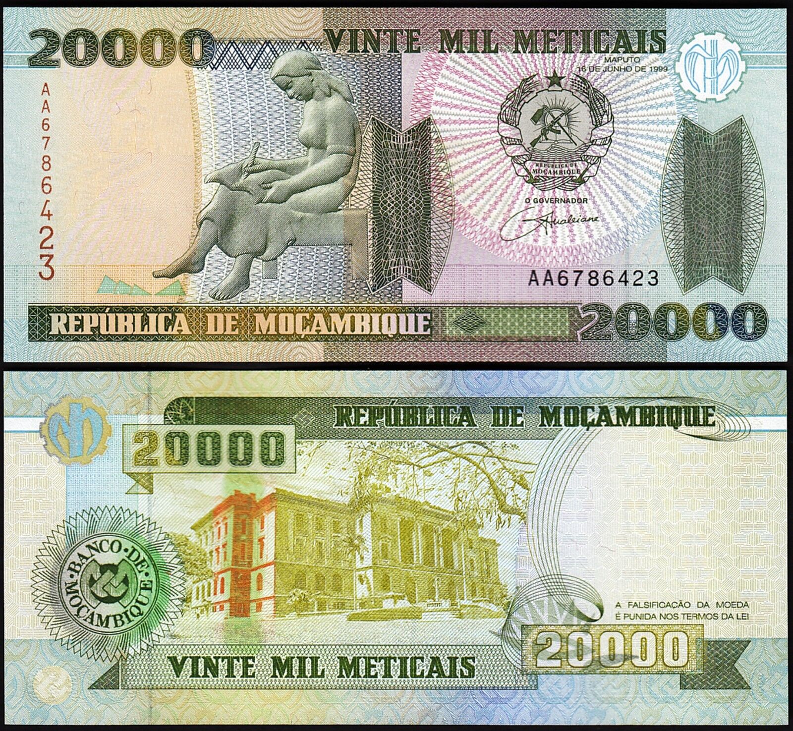 Mozambik 20000 Meticais 1999 Çil Pick 140