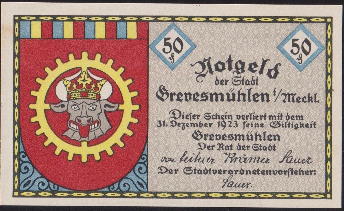 Almanya 50 Pfennig Notgeld 1923 Çil