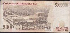 7.Emisyon 5 000 000 Lira E35 721055 Çok Temiz