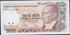 7.Emisyon 4.Tertip 5000 Lira I40 116586 Çilaltı Çil