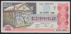 1985 29 MART YARIM BİLET Y SERİSİ
