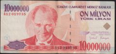 7.Emisyon 10 000 000 Lira A12 019735 Çok Temiz