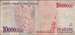 7.Emisyon 10 000 000 Lira A12 019735 Çok Temiz