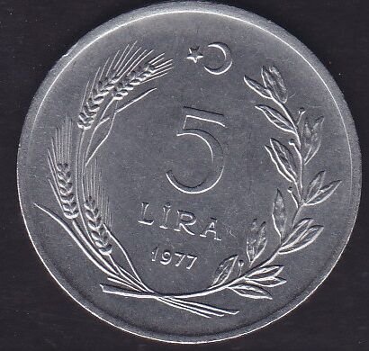 1977 Yılı 5 Lira