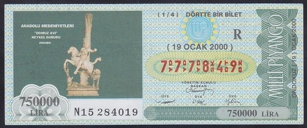 2000 19 OCAK ÇEYREK BİLET