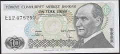 7.Emisyon 2.Tertip 10 Lira E12 478292 Çilaltı