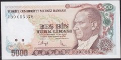 7.Emisyon 4.Tertip 5000 Lira I39 055378 Çilaltı Çil