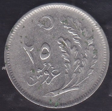 1925 ( 1341 ) Yılı 25 Kuruş Çok Temiz Nikel