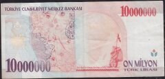 7.Emisyon 10 000 000 Lira B77 284828 Çok Temiz+