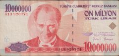 7.Emisyon 10 000 000 Lira A13 920771 Çok Temiz