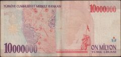 7.Emisyon 10 000 000 Lira A13 920771 Çok Temiz