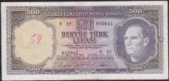 5.Emisyon 4.Tertip 500 Lira T27 032042 Çok Temiz
