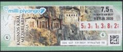 2020 9 Eylül Çeyrek Bilet - G Serisi