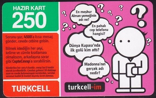 Turkcell Hazır Kart 250 Kontör 2009