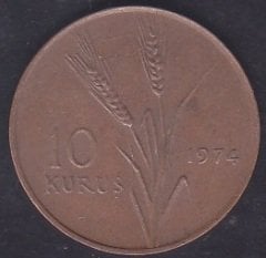 1974 Yılı 10 Kuruş Çok Çok Temiz