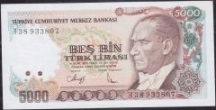 7.Emisyon 4.Tertip 5000 Lira I38 933807 Çilaltı