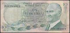 6.EMİSYON 1.TERTİP 10 LİRA F10 289977 ÇOK TEMİZ