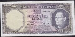 5.Emisyon 4.Tertip 500 Lira U37 020400 Çok Temiz+