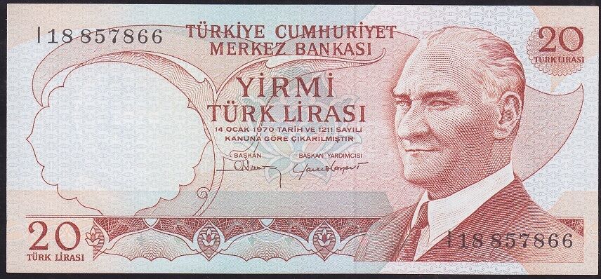 6.Emisyon 4.Tertip 20 Lira I18 857866 Çil