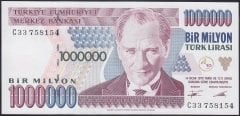 7.Emisyon 1.Tertip 1000000 Lira C33 7581** Çil