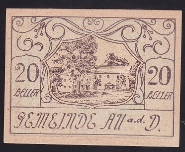 AVUSTURYA 20 HELLER NOTGELD 1920 ÇİL