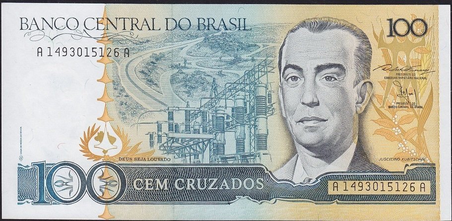 Brezilya 100 Cruzados 1987 Çil Pick 211b
