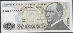 7.Emisyon 2.Tertip 10 Lira E08 436687 Çok Çok Temiz