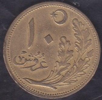 1925 (1341) Yılı 10 Kuruş Çok Çok Temiz +