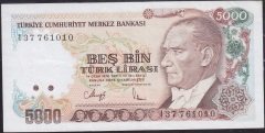 7.Emisyon 4.Tertip 5000 Lira I37 761010 Çok Temiz +