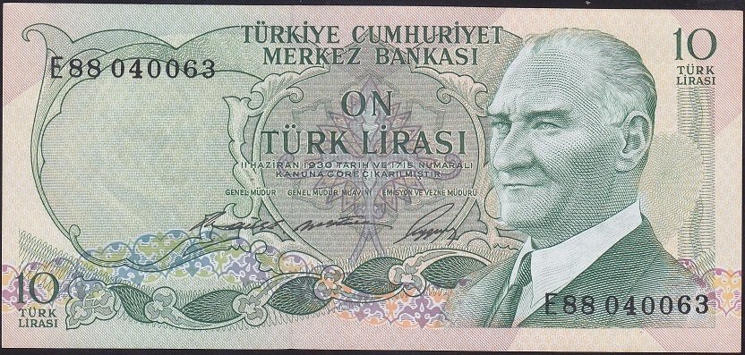 6.EMİSYON 1.TERTİP 10 LİRA E88 040063 ÇİLALTI ÇİL