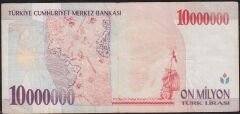7.Emisyon 10 000 000 Lira B74 654248 Çok Temiz