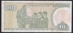 7.EMİSYON 1.TERTİP 10 LİRA A25 832229 ÇOK TEMİZ eski kağıt para mezat