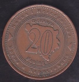 BOSNA 20 FENİNG 1998 eski para